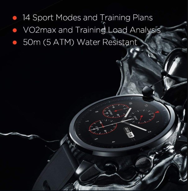 Amazfit Stratos Multisport Smartwatch with VO2max side view